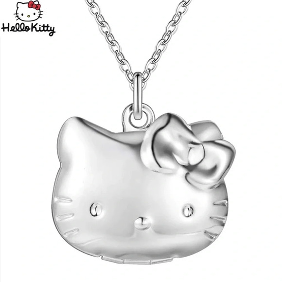 New Sterling Silver Hello Kitty Picture Locket Necklace Gift - Picture 4 of 9